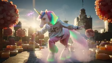 AI Video from prompt: {   "prompt": "A pastel marshmallow unicorn made