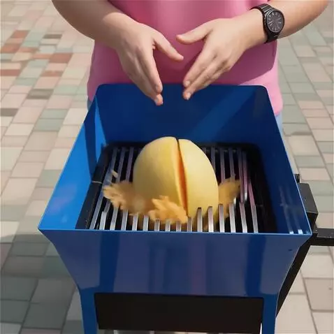 AI Video from prompt: Ripe yellow melon is placed vertically in a blue