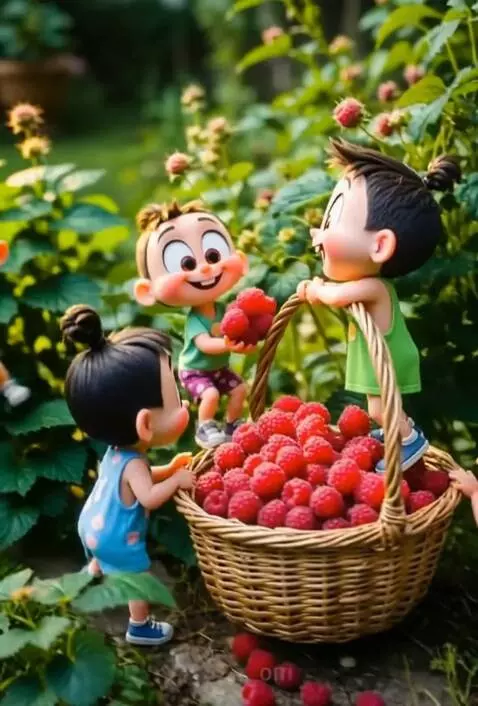 AI Video from prompt: Группа маленьких человечков в ярких нарядах друж