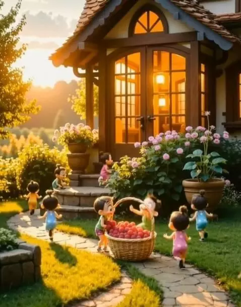 AI Video from prompt: Группа маленьких человечков в аккуратных фартучк