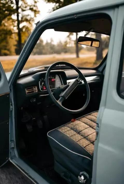 AI Video from prompt: I get behind the wheel of a car in first-person 