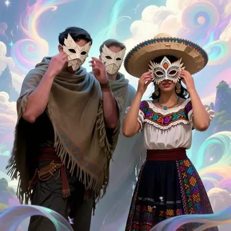 AI Video from prompt: люди снимают маски, улыбаются и машут приветливо