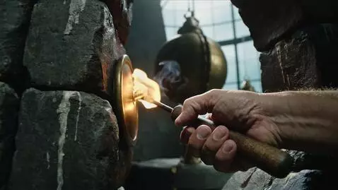 AI Video from prompt: Extreme close-up, cinematic shot. A powerful, we