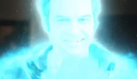 AI Video from prompt: Man flashes and turns into devil before turning 