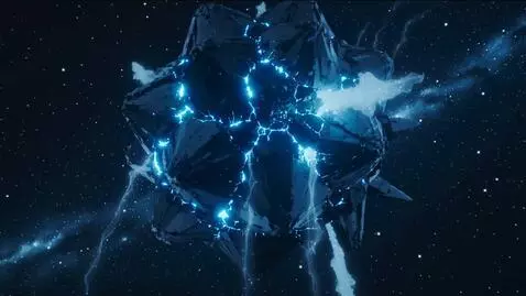 AI Video from prompt: A massive, intricate crystalline structure float