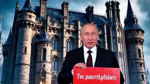 AI Video from prompt: Владимир Путин стоит на фоне хогвартса и говорит