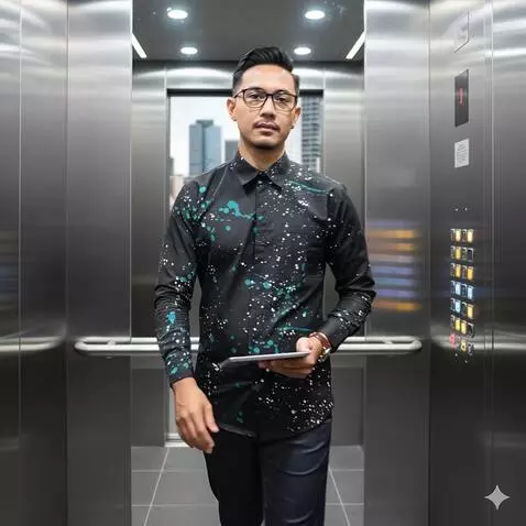 AI Video from prompt: Pria ini berdiri sambil maju perlahan dan menutu