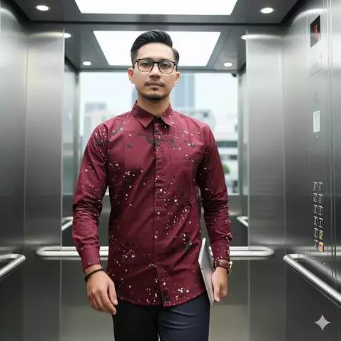 AI Video from prompt: Pria ini berdiri sambil maju dan berputar perlah