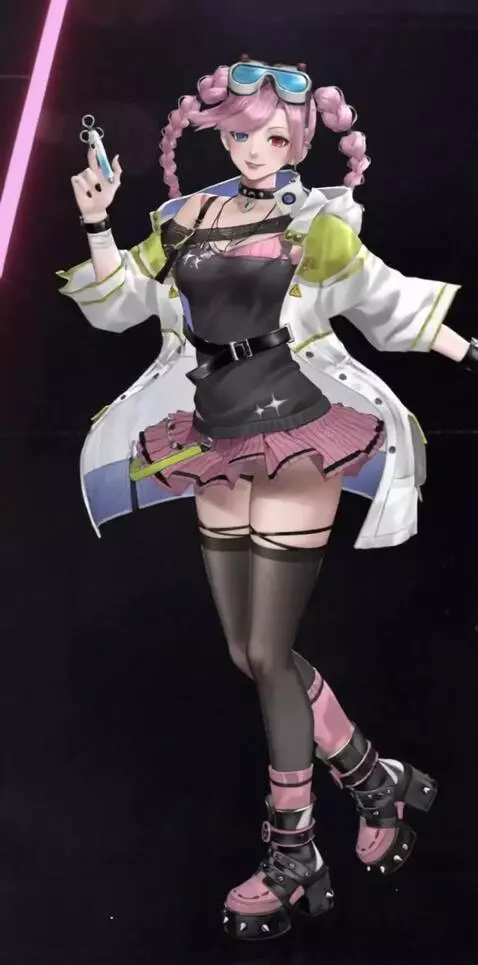 AI Video from prompt: Scientist jumps at place and show on her lace un