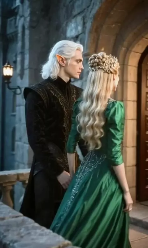 AI Video from prompt: The girl takes the elf by the hand and leads him