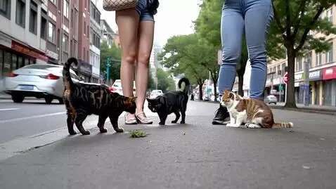 AI Video from prompt: Create a video of a woman feeding animals on the