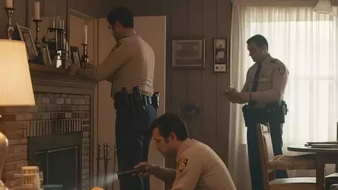 AI Video from prompt: Police officers searching a home for clues