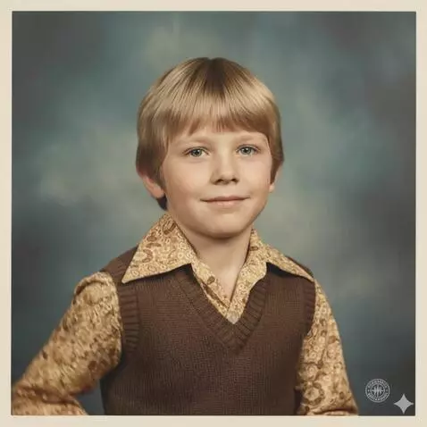 AI Video from prompt: Child fidgeting whilst having his picture taken