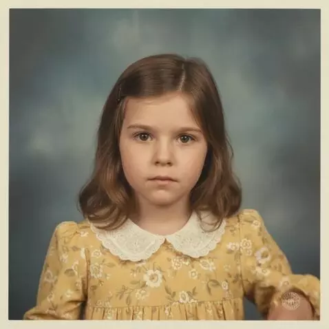 AI Video from prompt: Child fidgeting whilst having her picture taken