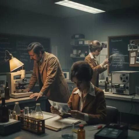 AI Video from prompt: Forensic scientists in 1974 examine evidence