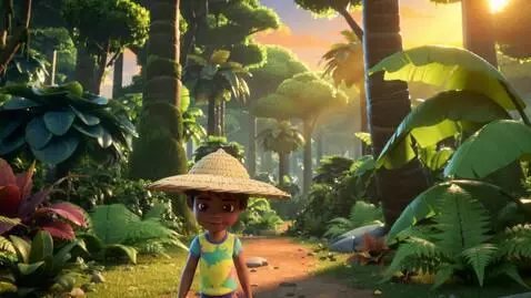 AI Video from prompt: A colorful 3D animated scene in a cartoon style.