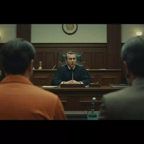 AI Video from prompt: Judge is talking to the court, lips are moving a