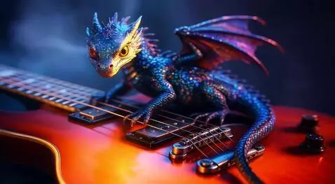 AI Video from prompt: Static camera. The dragon slowly blinks its eyes