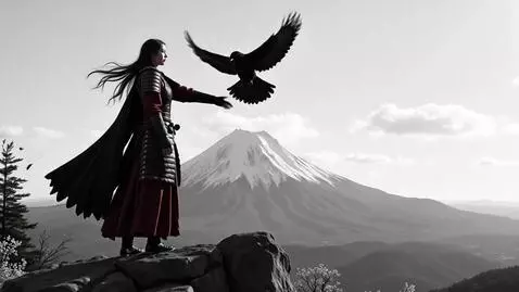 AI Video from prompt: Japanese anime noir, black and white, high-contr