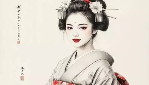 AI Video from prompt: гейша улыбается