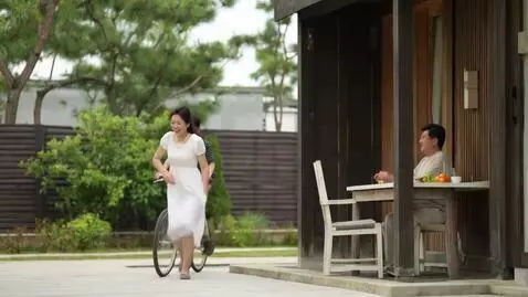 AI Video from prompt: a boy ride his cycle and going to a little path 