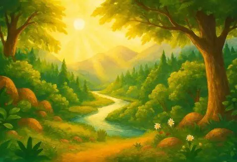 AI Video from prompt: Bahorning birinchi tongi, qushlar chirqillaydi, 