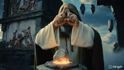 AI Video from prompt: Snapped his fingers three times in front of his 