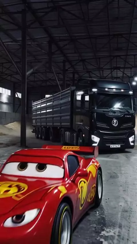 AI Video from prompt: Я хочу чтобы рядом со мной ехал молния Маквин по