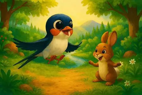 AI Video from prompt: Qaldir qanotlarini silkitadi, tushadi. U yerda q