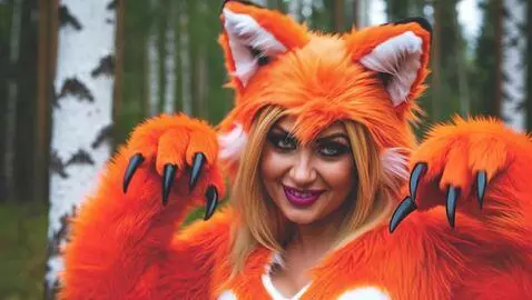 AI Video from prompt: Позирует, идёт по лесу , крупный план