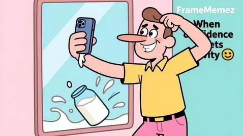 AI Video from prompt: “A funny cartoon man in FrameMemez style, simple