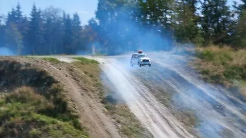 AI Video from prompt: A car flying