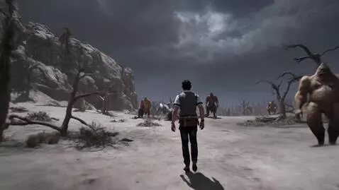 AI Video from prompt: Данте идёт по шестому кругу Ада средь еретиков