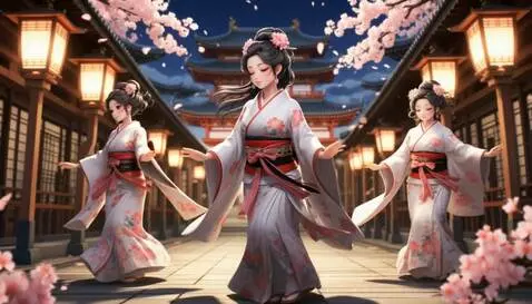 AI Video from prompt: танцующие гейши
