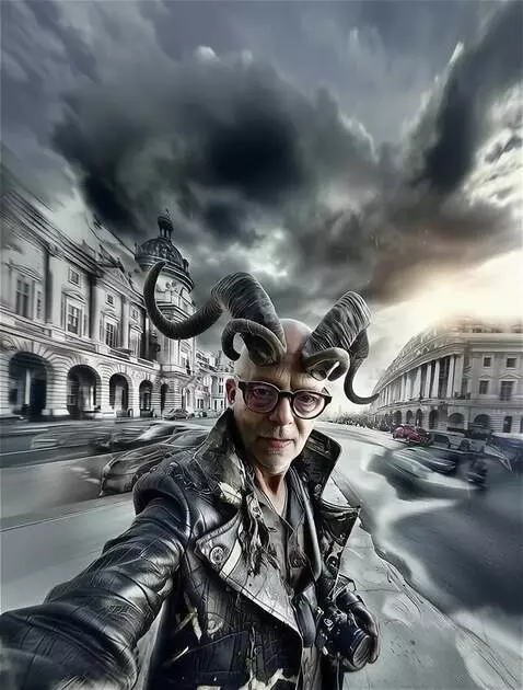 AI Video from prompt: A cinematic short loop showing a man with curved