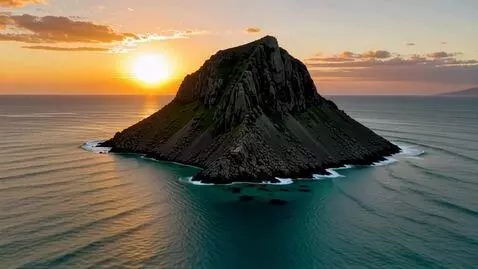 AI Video from prompt: Make an island move and mountain flatten