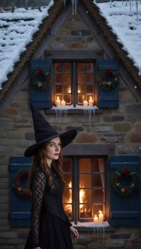 AI Video from prompt: The witch smiles and leaves.