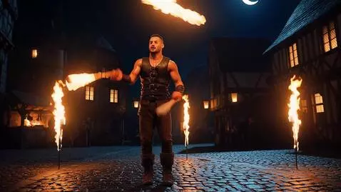 AI Video from prompt: A skilled performer with intense focus juggling 