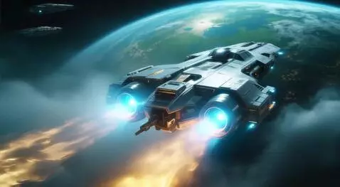 AI Video from prompt: Fast-moving spaceship