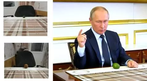 AI Video from prompt: Путин объясняет огурцу и авокадо что-то важное