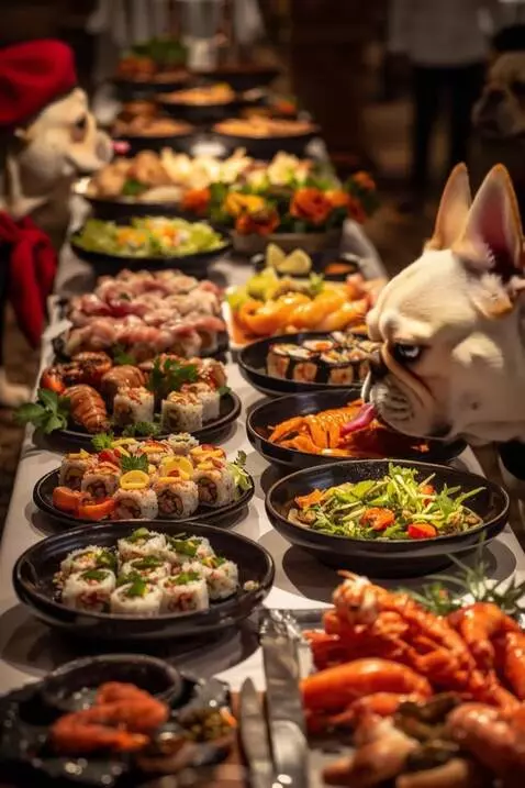 AI Video from prompt: Камера плавно отъезжает от стола, ломящегося от 