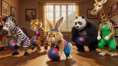 AI Video from prompt: В уютном зале для фитнеса идёт тренировка: трене