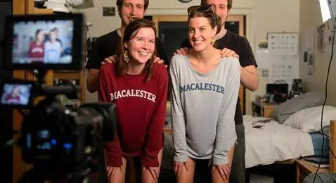 AI Video from prompt: women's faces stay in view as they bounce slight