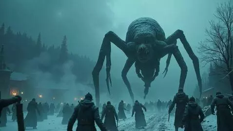 AI Video from prompt: A creepy giant dark monster from the other world