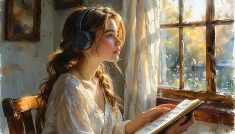 AI Video from prompt: девушка сидит и слушает музыку