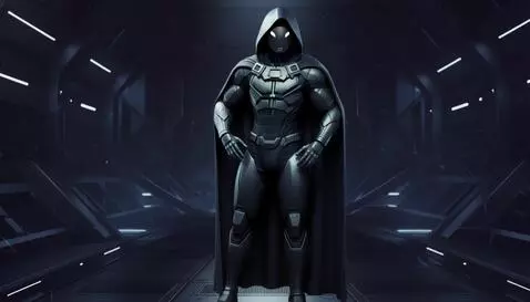 AI Video from prompt: The character turns to the camera, puts his hand