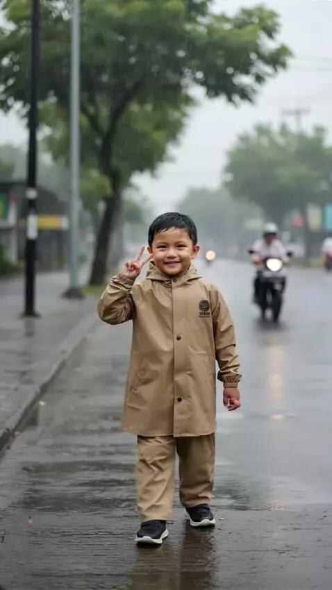 AI Video from prompt: buat model ini sedang berjalan perlahan ke arah 