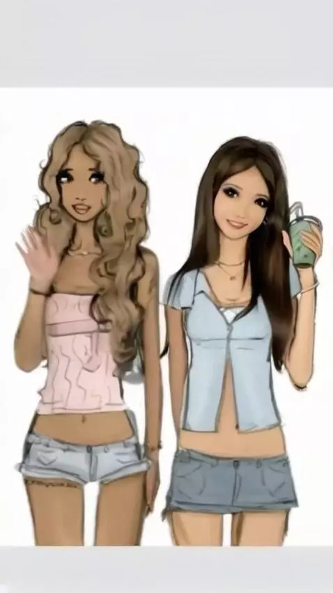 AI Video from prompt: Make a video of the girl on the left waving and 