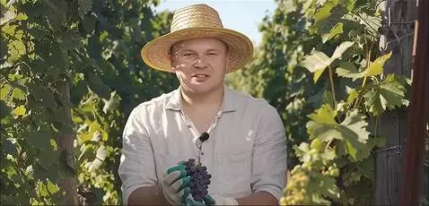 AI Video from prompt: говорит (обработку винограда начинаем  проводить