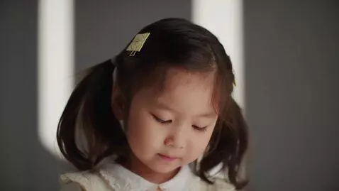 AI Video from prompt: innocent little girl, model face, perfect hair